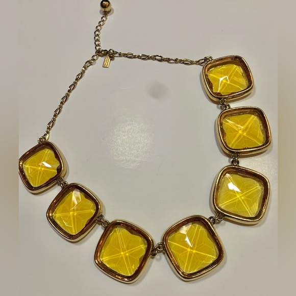 Kate Spade yellow faceted stone statement necklace - Picture 2 of 3